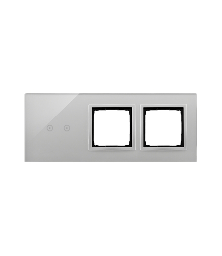 Panel dotykowy 3 moduły 2 pola dotykowe poziome, otwór na osprzęt Simon 54, otwór na osprzęt Simon 54, srebrna mgła DSTR3200/71