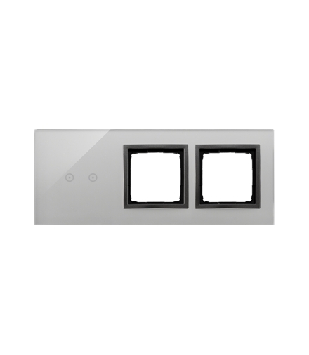 Panel dotykowy 3 moduły 2 pola dotykowe poziome, otwór na osprzęt Simon 54, otwór na osprzęt Simon 54, burzowa chmura DSTR3200/7