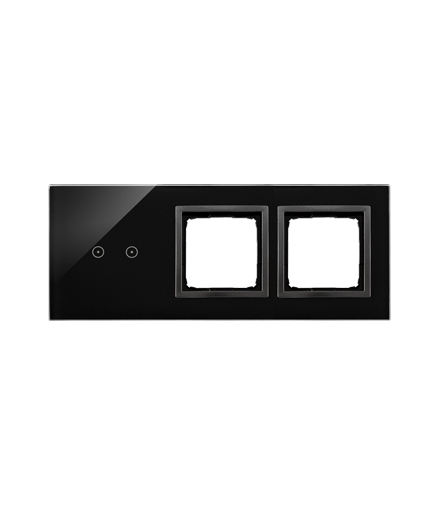 Panel dotykowy 3 moduły 2 pola dotykowe poziome, otwór na osprzęt Simon 54, otwór na osprzęt Simon 54, zastygła lawa DSTR3200/73