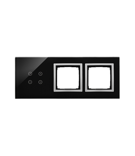 Panel dotykowy 3 moduły 4 pola dotykowe, otwór na osprzęt Simon 54, otwór na osprzęt Simon 54, księżycowa lawa DSTR3400/74