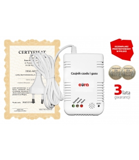 CZUJNIK CZADU I GAZU EURA CGD-36A2 2w1 230V/50Hz 3 LATA GWARANCJI