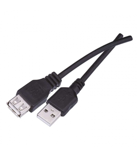 Kabel USB 2.0, wtyk A - gniazdo A, ładowanie, transmisja danych, 2 m, czarny EMOS SB7102