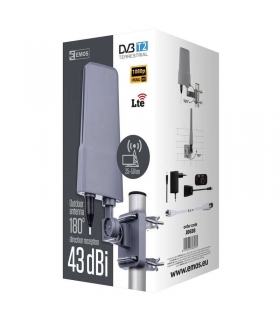 Antena zewnętrzna EM-VO6, 0–80 km DVB-T2, DAB, filtr LTE/4G EMOS J0658