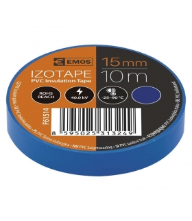 Taśma izolacyjna PVC 15mm / 10m niebieska EMOS F61514