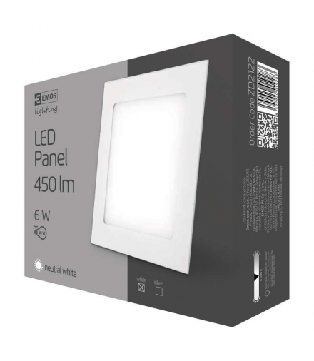 Panel LED wpuszczany kwadratowy 6W IP20 neutralna biel EMOS Lighting ZD2122