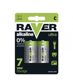 Bateria alkaliczna Raver Ultra Alkaline C (LR14) blister 2 Raver B7931