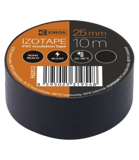 Taśma izolacyjna PVC 25mm / 10m czarna EMOS F62512