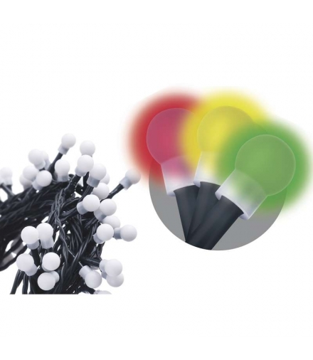 Lampki choinkowe 200 LED cherry 20m, multokolor, zielony przewód, IP44, timer EMOS Lighting D5AM03