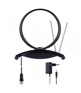 Antena pokojowa EM-209, 0–25 km, DVB-T2, DAB, FM, filtr LTE/4G EMOS J0677