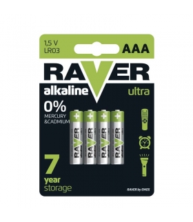 Bateria alkaliczna Raver Ultra Alkaline AAA (LR03) blister 4 Raver B7911