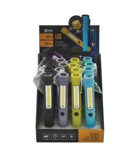 Latarka LED COB + 1 LED, 230 lm 3× AAA, 16 szt., display box EMOS P3897