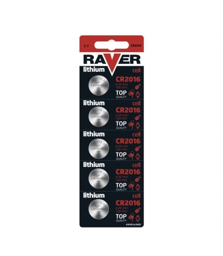 Bateria guzikowa Raver Lithium CR2016 blister 5 Raver B7316