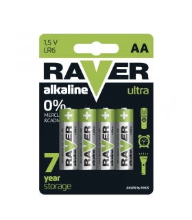 Bateria alkaliczna Raver Ultra Alkaline AA (LR6) blister 4 Raver B7921