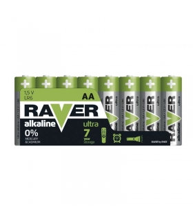 Bateria alkaliczna Raver Ultra Alkaline AA (LR6) folia 8 Raver B79218