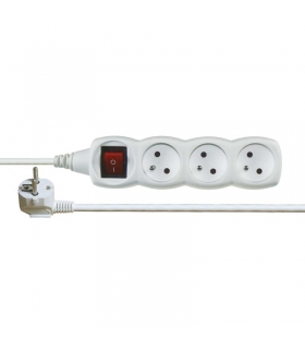 Przedłużacz 5 m / 3 gniazda / z wyłącznikiem / biały / PVC / 1 mm2 EMOS P1315