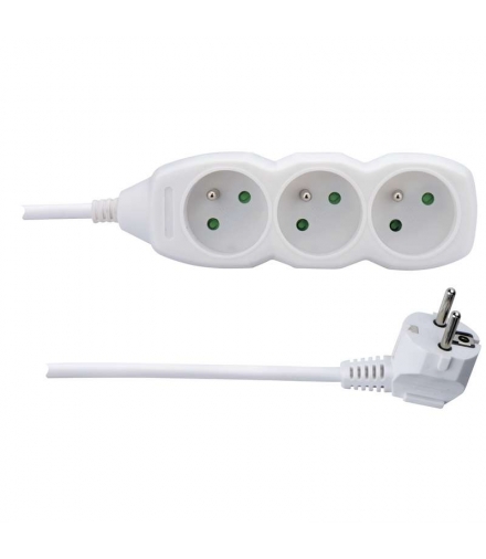 Przedłużacz 1,5 m / 3 gniazda / biały / PVC / 1 mm2 EMOS P0311