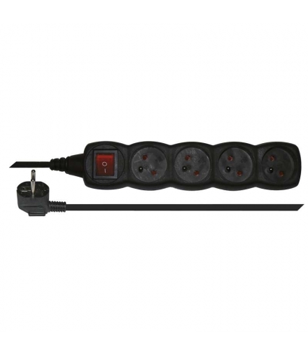 Przedłużacz 3 m / 4 gniazda / z wyłącznikiem / czarny / PVC / 1 mm2 EMOS PC1413