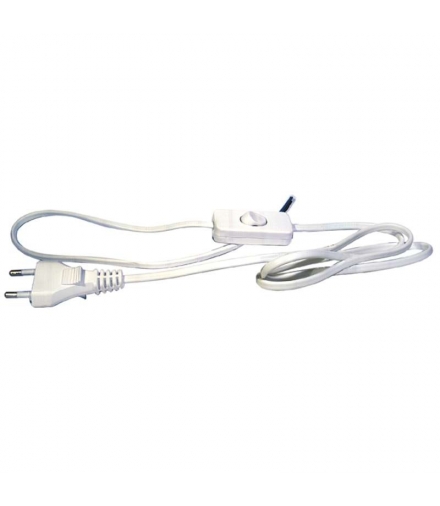 Przewód przyłączeniowy PVC 2×0,75mm z wyłącznikiem,3m biały EMOS S08273