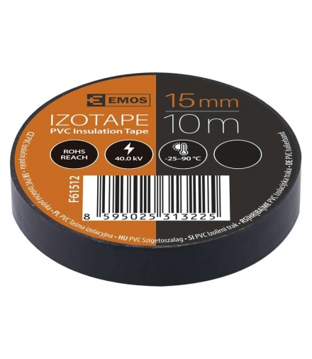 Taśma izolacyjna PVC 15mm / 10m czarna EMOS F61512