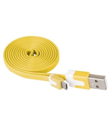 Przewód USB 2.0 wtyk A - wtyk micro B, 1m, żółty EMOS SM7001Y