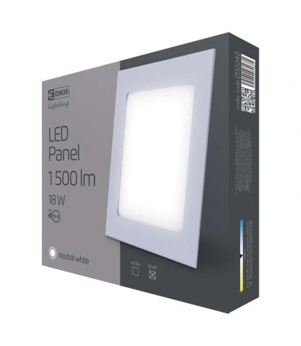 Panel LED wpuszczany kwadratowy 18W IP20 neutralna biel EMOS Lighting ZD2242
