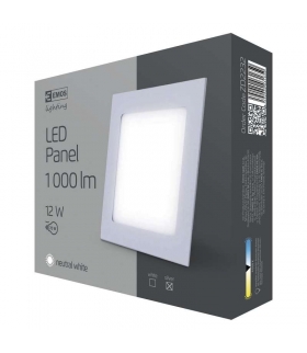 Panel LED wpuszczany kwadratowy 12,5W IP20 neutralna biel EMOS Lighting ZD2232