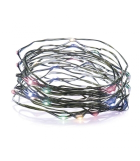 Dekoracje- 75 LED nano łezki 7,5m multikolor, zielony przewód, IP44 timer EMOS Lighting D3AM02