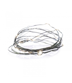 Dekoracje - 40 LED nano łezki 4m ciepła biel, zielony przewód, IP44 timer EMOS Lighting D3AW03