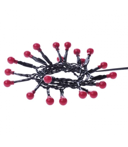 Dekoracje 20 LED kulki 1,5m 2x AA IP20 CZERWONE, timer EMOS ZY1948