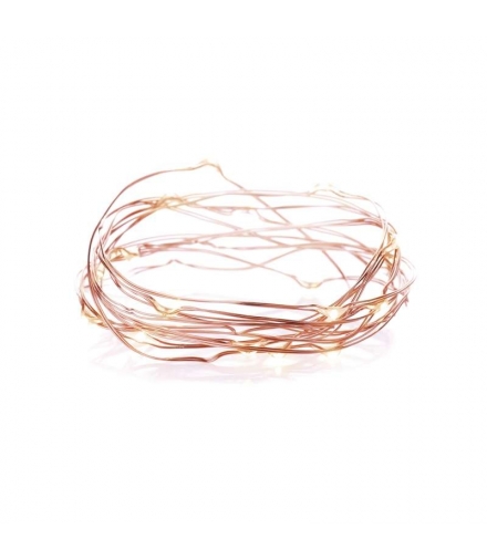 Dekoracje 20 LED łezki 1,9m 2x AA IP20 WW, miedź, timer EMOS D3AW07