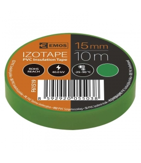 Taśma izolacyjna PVC 15mm / 10m zielona EMOS F61519