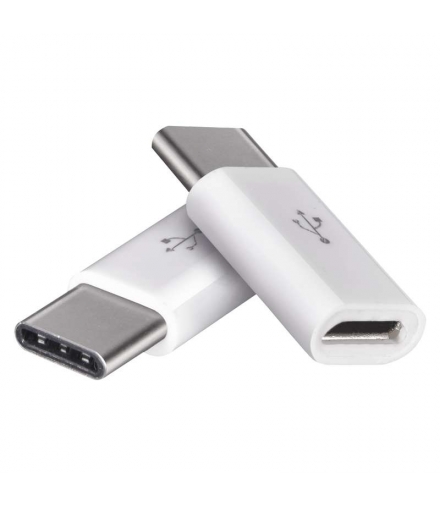 Adapter micro USB 2.0, gniazdo B - wtyk C, biały, 2 sztuki EMOS SM7023