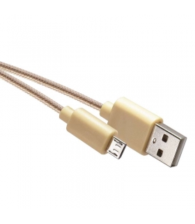 Kabel USB 2.0, wtyk A - micro B, 1m, ładowanie, transmisja danych, złoty EMOS SM7006Y