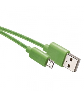 Kabel USB 2.0, wtyk A - micro B, 1m, ładowanie, transmisja danych, zielony EMOS SM7006G