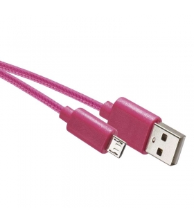 Kabel USB 2.0, wtyk A - micro B, 1m, ładowanie, transmisja danych, różowy EMOS SM7006P