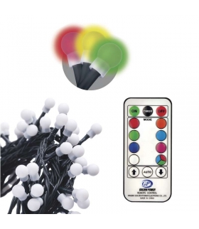 Lampki choinkowe 96LED cherry 10m, RGB, 64 programy, pilot, IP44, timer EMOS Lighting D5AA01