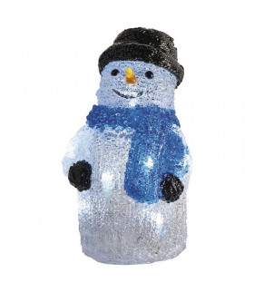 Dekoracje 10 LED bałwan 17 cm 3x AA IP20, CW, timer EMOS ZY2122