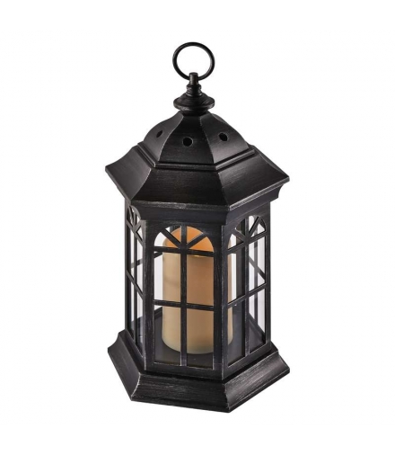 Lampion LED świeczka CZARNY 37cm 3x AAA, VNT, timer EMOS ZY2117
