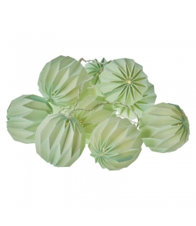 Łańcuch 10 LED 1,35m papier. kule 2x AA, MIĘTOWE, WW, timer EMOS ZY2128