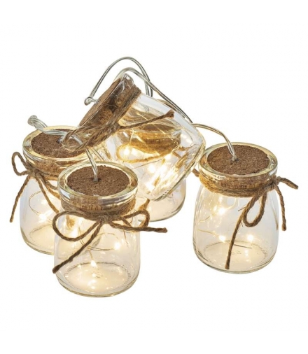 Dekoracje 15 LED 0,8 m szklane słoiczki 3x AA WW, timer EMOS ZY2098