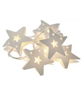 Dekoracje 10 LED 0,9m papierowe gwiazdki 2x AA WW, timer EMOS ZY2075
