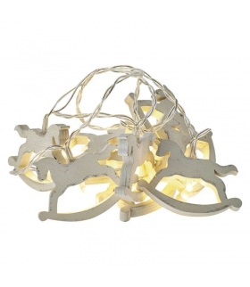 Dekoracje 10 LED 1,35m drewniane koniki 2x AA WW, timer EMOS ZY2063