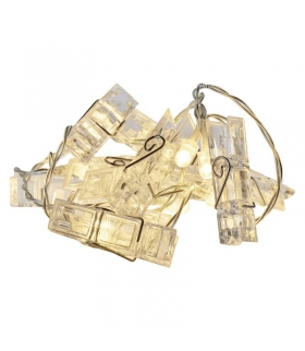 Dekoracje 10 LED 1,35m klamerki 2x AA WW, timer EMOS ZY2099