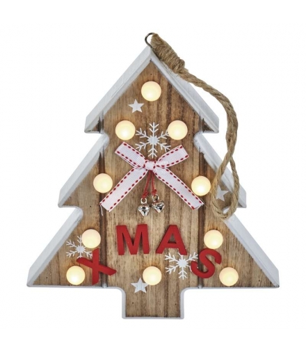 Dekoracje 10 LED drewniana choinka 22cm 2x AAA WW, timer EMOS ZY2078