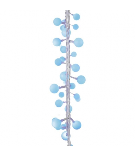 Dekoracje - 40 LED big cherry 4m IP44 niebieski, biały przewód, IP44, timer EMOS Lighting D5AB01