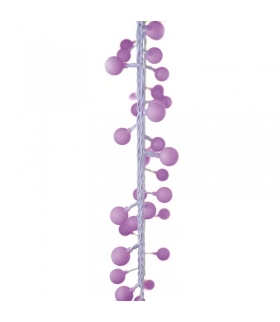Dekoracje - 40 LED big cherry 4m IP44 róż, biały przewód, IP44, timer EMOS Lighting D5AP01