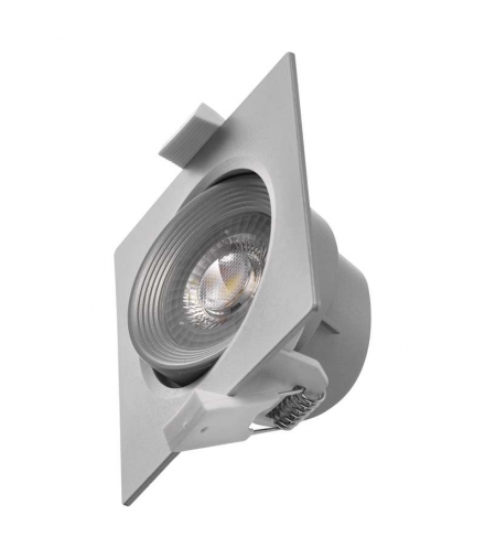 Oczko LED kwadratowe 7W ciepła biel, srebrny EMOS ZD3670