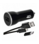 Zasilacz samochodowy USB BASIC 2,1A + kabel microUSB + USB-C EMOS V0219