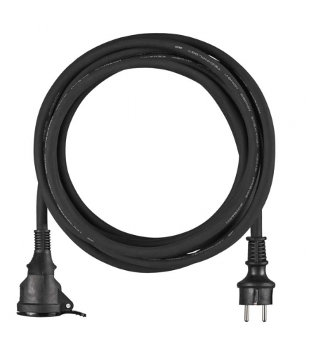 Przedłużacz ogrodowy 5 m / 1 gniazdo / czarny / guma-neopren / 230 V / 1,5 mm2 EMOS P01705