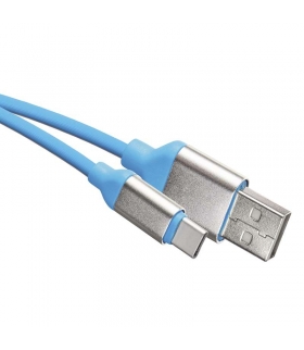 Kabel USB 2.0, wtyk A - C, ładowanie, transmisja danych, 1 m, niebieski EMOS SM7025B